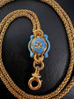 VICTORIAN 18CT GOLD CHAIN WITH ENAMEL SLIDER