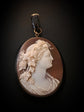 BACCHANTE SHELL CAMEO & JET PENDANT