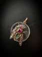 VICTORIAN RUBY, EMERALD & DIAMOND FLY PENDANT