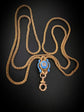 VICTORIAN 18CT GOLD CHAIN WITH ENAMEL SLIDER