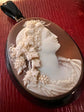 BACCHANTE SHELL CAMEO & JET PENDANT