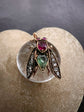 VICTORIAN RUBY, EMERALD & DIAMOND FLY PENDANT