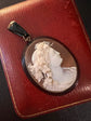 BACCHANTE SHELL CAMEO & JET PENDANT