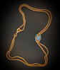 VICTORIAN 18CT GOLD CHAIN WITH ENAMEL SLIDER