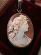 BACCHANTE SHELL CAMEO & JET PENDANT