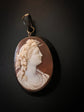 BACCHANTE SHELL CAMEO & JET PENDANT