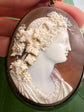 BACCHANTE SHELL CAMEO & JET PENDANT