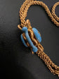 VICTORIAN 18CT GOLD CHAIN WITH ENAMEL SLIDER