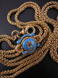 VICTORIAN 18CT GOLD CHAIN WITH ENAMEL SLIDER